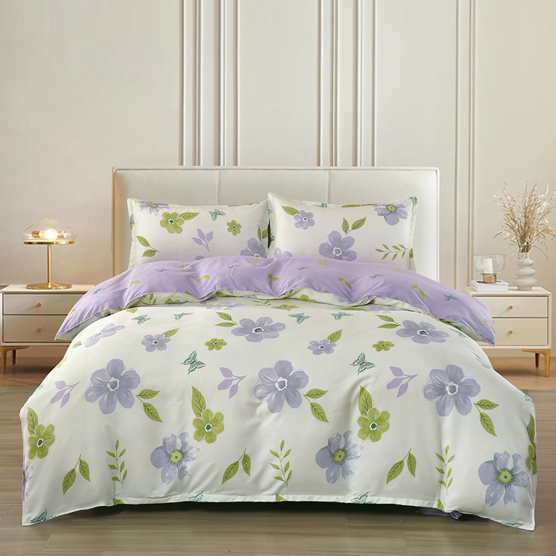 洁丽雅&ldquo;花语熙梦&rdquo;亲肤四件套  单位：（套） 紫色 被套：200*230    床单：230*230